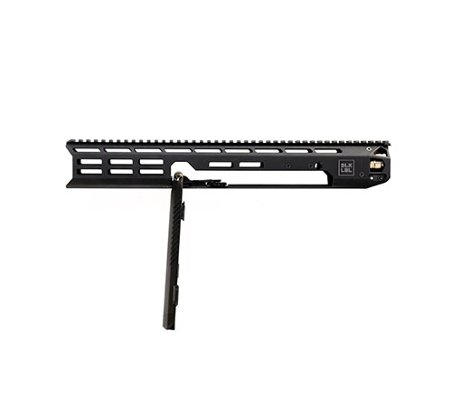 Der BLK LBL Bipod bietet eine innovative Barrel-Through-Konstruktion für mehr Stabilität, flüssige Bewegungen und einfaches Falten der Beine für maximale Flexibilität.